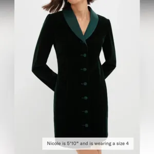 POMANDER PLACEDark Green Velvet Stacie Dress