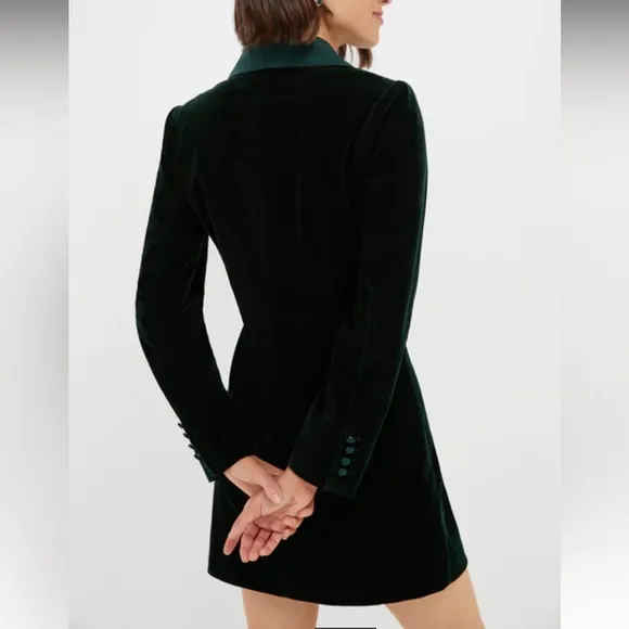 POMANDER PLACEDark Green Velvet Stacie Dress