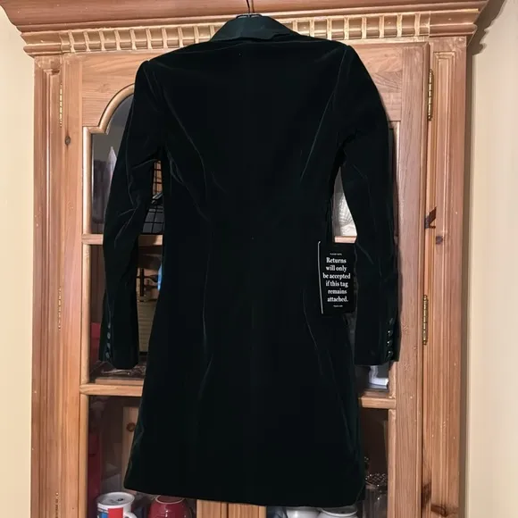 POMANDER PLACEDark Green Velvet Stacie Dress