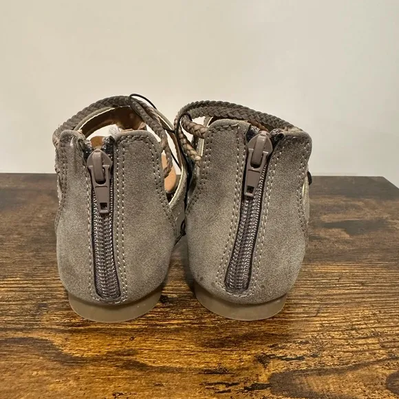 POP Girls Grey Ambrosia Ankle Strap Flat Sandals NWT Various Sizes