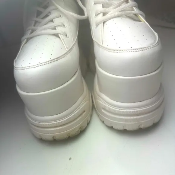 Poster Girl X Dolls Kill White Pay The Bills Super Chunky Platform Sneakers 9