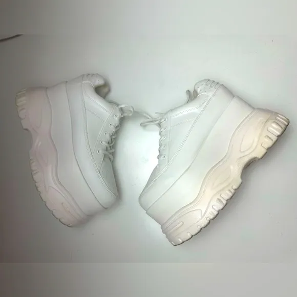 Poster Girl X Dolls Kill White Pay The Bills Super Chunky Platform Sneakers 9