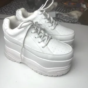 Poster Girl X Dolls Kill White Pay The Bills Super Chunky Platform Sneakers 9