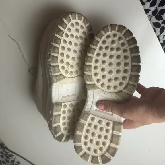 Poster Girl X Dolls Kill White Pay The Bills Super Chunky Platform Sneakers 9