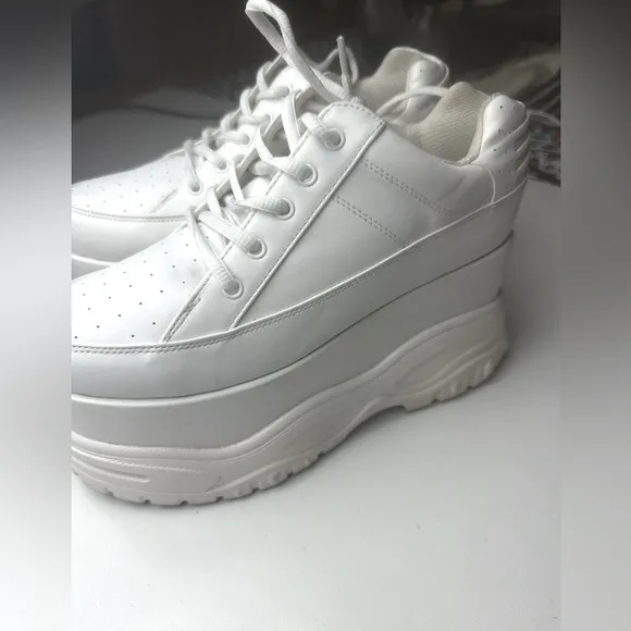 Poster Girl X Dolls Kill White Pay The Bills Super Chunky Platform Sneakers 9