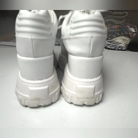 Poster Girl X Dolls Kill White Pay The Bills Super Chunky Platform Sneakers 9