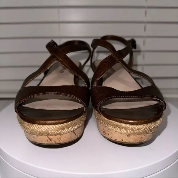 Prada Brown Leather Platform Wedges Size 8 (38) Great Condition 2 3/4” Heel.