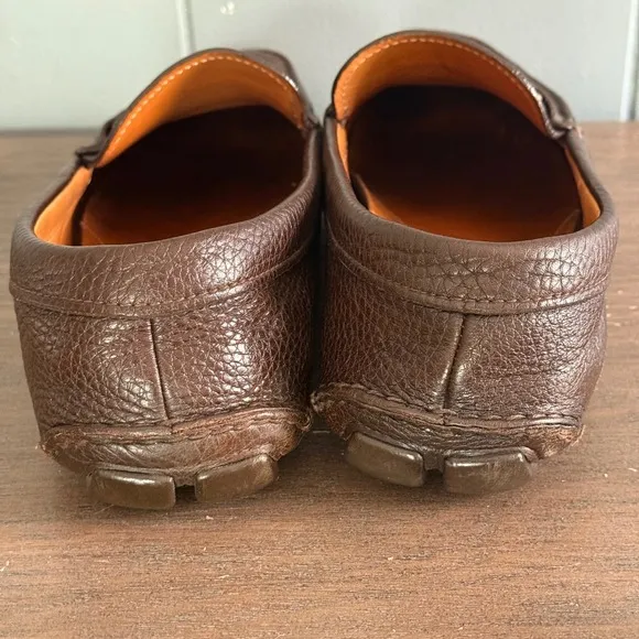 Prada Leather Loafers Driving Moccasins Brown Dress Shoes Size 11