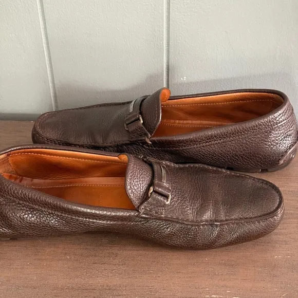 Prada Leather Loafers Driving Moccasins Brown Dress Shoes Size 11