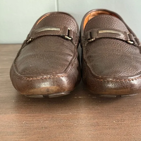 Prada Leather Loafers Driving Moccasins Brown Dress Shoes Size 11