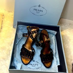 Prada Wedge Strappy Sandals size 8.5