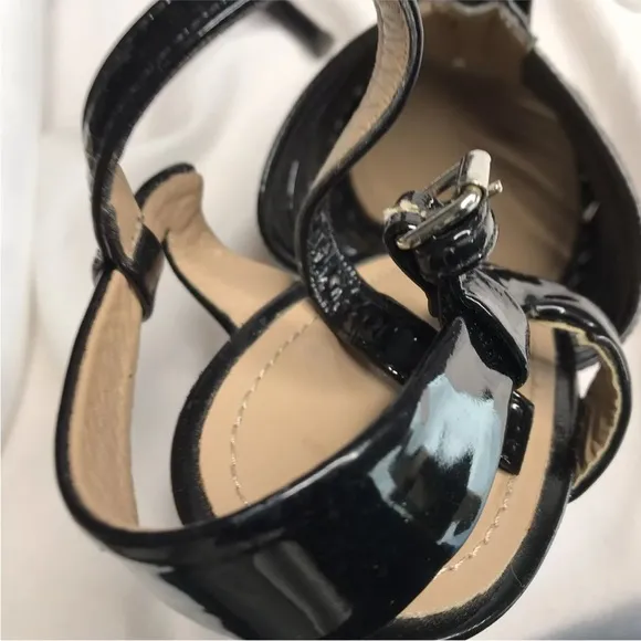 Proenza Schouler Patent Leather Sandals Zip Black Strappy Buckle made in Italy