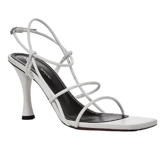 Proenza Schouler White Leather High Heel Strappy Sandals Size 40.5