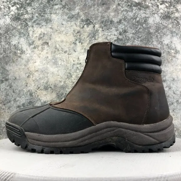 Propet Men's Size 11.5 X(3E) Blizzard Mid Zip Brown Leather 3M Insulated Boots