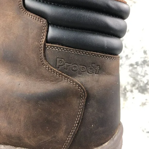 Propet Men's Size 11.5 X(3E) Blizzard Mid Zip Brown Leather 3M Insulated Boots