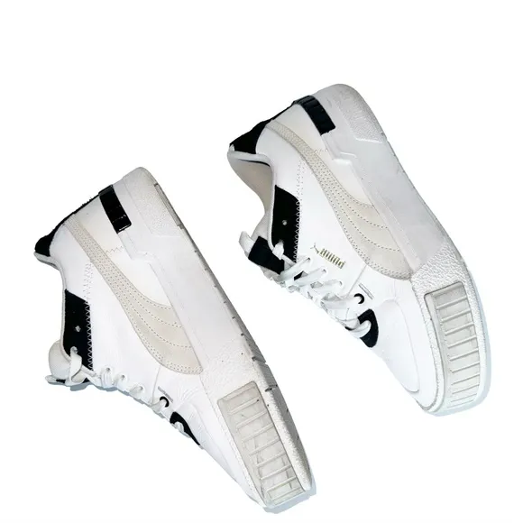 Puma Cali Sport Mix Platform Sneakers Chunky Trainers White/Black Sz 9