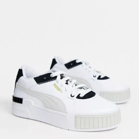 Puma Cali Sport Mix Platform Sneakers Chunky Trainers White/Black Sz 9