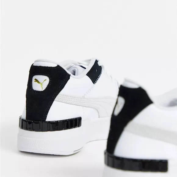 Puma Cali Sport Mix Platform Sneakers Chunky Trainers White/Black Sz 9