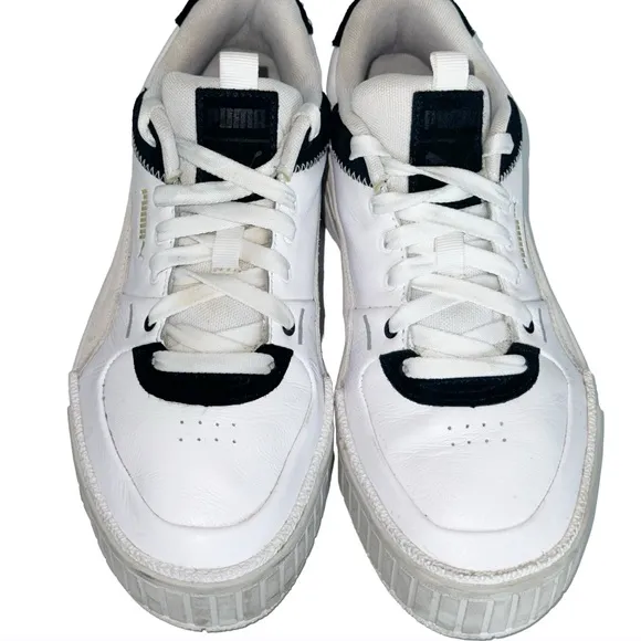 Puma Cali Sport Mix Platform Sneakers Chunky Trainers White/Black Sz 9