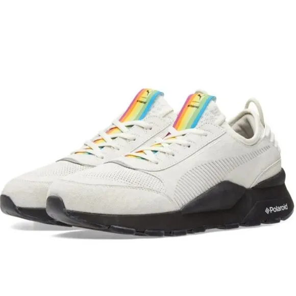 PUMA Men's Marshmallow &amp; Puma Black Limited RS-0 X Polaroid Collab Sneaker 11.5