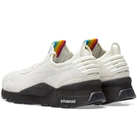 PUMA Men's Marshmallow &amp; Puma Black Limited RS-0 X Polaroid Collab Sneaker 11.5