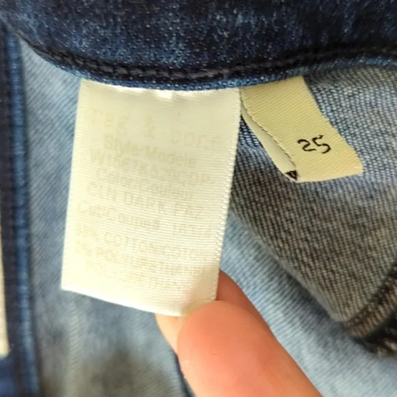 Rag &amp; Bone Classic Dark Wash High Rise 10 Inch Skinny Capri Side Slit Jeans 25