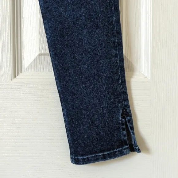 Rag &amp; Bone Classic Dark Wash High Rise 10 Inch Skinny Capri Side Slit Jeans 25