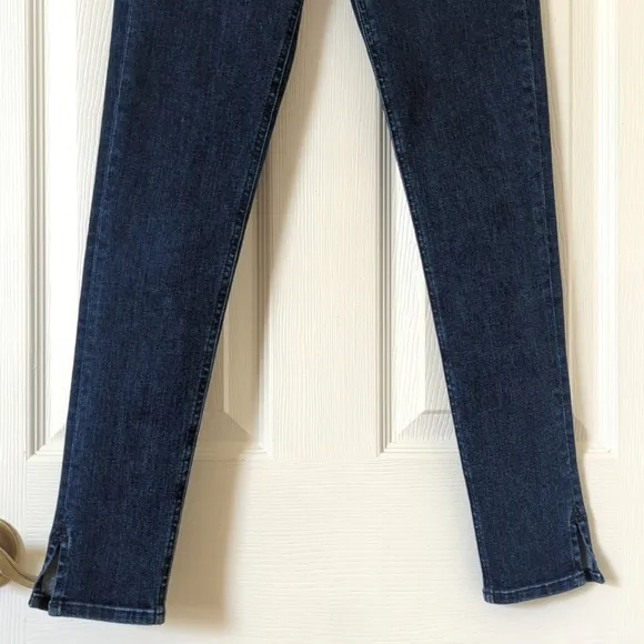 Rag &amp; Bone Classic Dark Wash High Rise 10 Inch Skinny Capri Side Slit Jeans 25