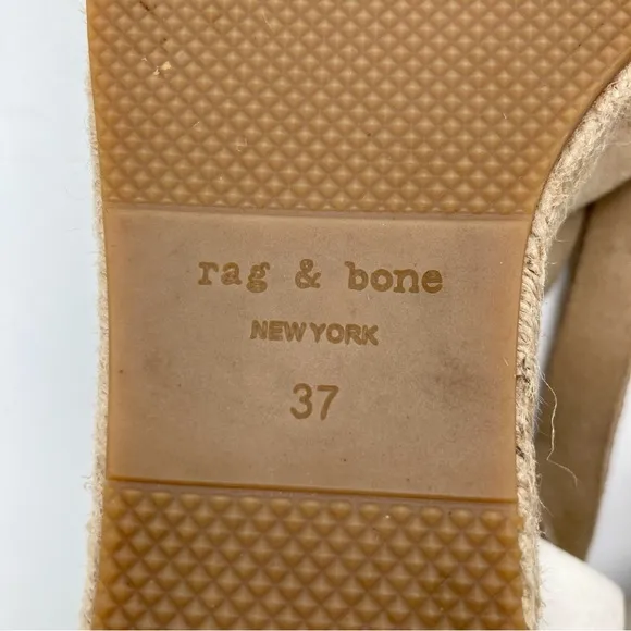 Rag &amp; Bone Kea Suede and Leather Platform Jute Espadrille