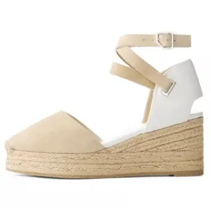 Rag &amp; Bone Kea Suede and Leather Platform Jute Espadrille