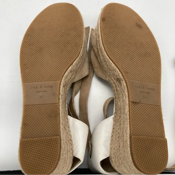 Rag &amp; Bone Kea Suede and Leather Platform Jute Espadrille