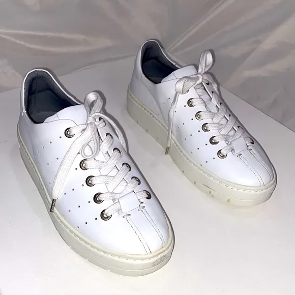 Rag &amp; Bone Linden White Leather Chunky Platform Sneakers size 9.5 / 39.5 NEW NIB
