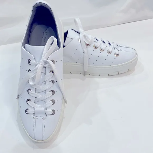 Rag &amp; Bone Linden White Leather Chunky Platform Sneakers size 9.5 / 39.5 NEW NIB