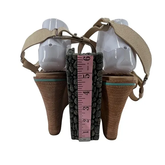rag &amp; bone Tan Exclusive Wood Wedge Strappy Sandals Size 9 Women’s