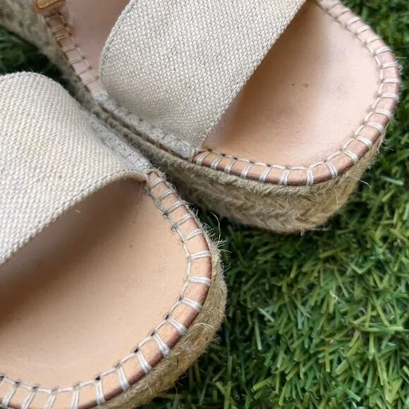 Rag &amp; Bone Tara Canvas Espadrilles Strappy Gladiator Platform Sandals Sz 39.5 EU