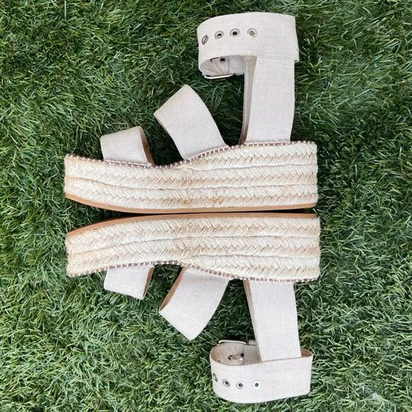Rag &amp; Bone Tara Canvas Espadrilles Strappy Gladiator Platform Sandals Sz 39.5 EU