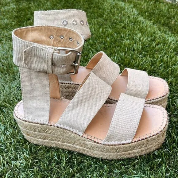 Rag &amp; Bone Tara Canvas Espadrilles Strappy Gladiator Platform Sandals Sz 39.5 EU