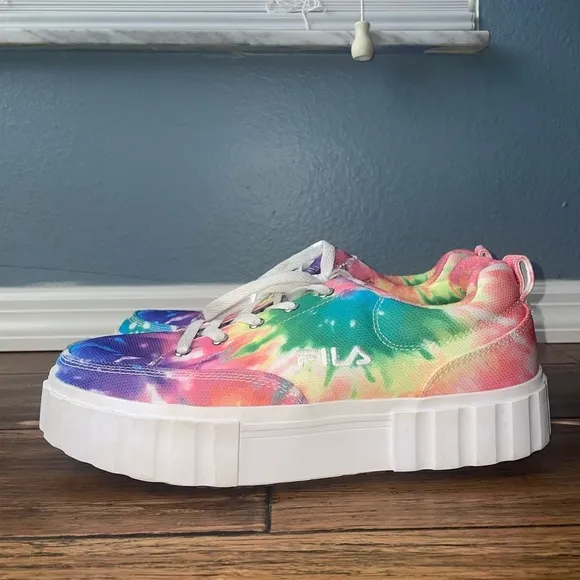 ☀️Rare Tiedye🌈sneakers Rainbow sneakers platform pride chunky sneakers