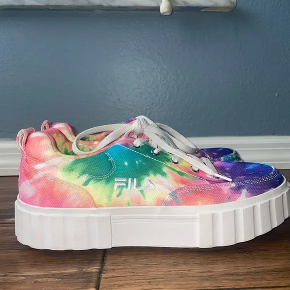 ☀️Rare Tiedye🌈sneakers Rainbow sneakers platform pride chunky sneakers
