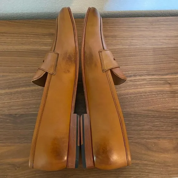 Rawls San Penny Loafers Designer Handcrafted Tan Leather Classic New