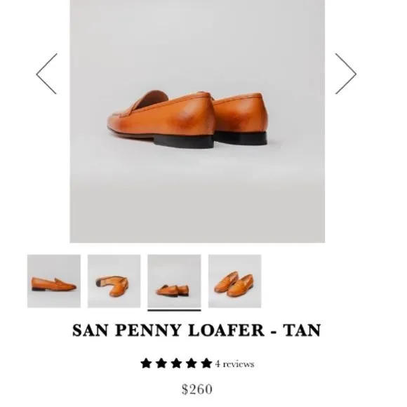 Rawls San Penny Loafers Designer Handcrafted Tan Leather Classic New