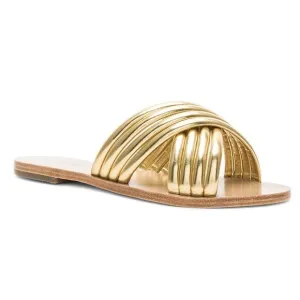RAYE Ziggy Women's Flat Sandals in Tan and Gold SZ 6