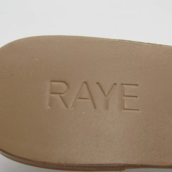 RAYE Ziggy Women's Flat Sandals in Tan and Gold SZ 6