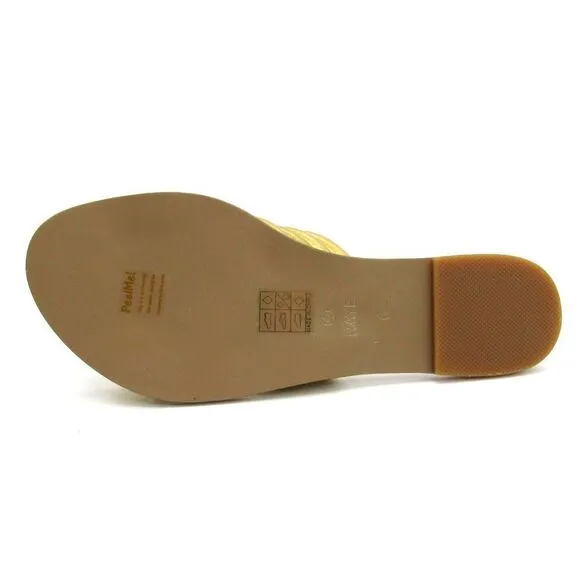 RAYE Ziggy Women's Flat Sandals in Tan and Gold SZ 6