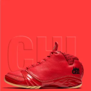 Red Leather High-Top Sneakers