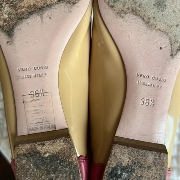 Red Valentino beige and pink ballet flats with bow 36.5 6.5