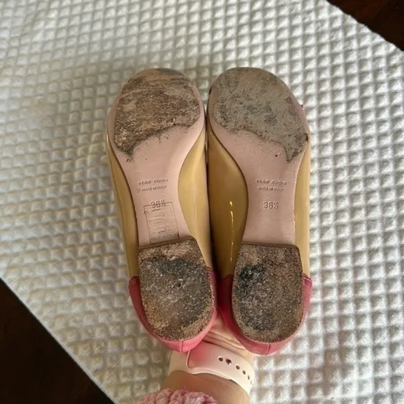 Red Valentino beige and pink ballet flats with bow 36.5 6.5