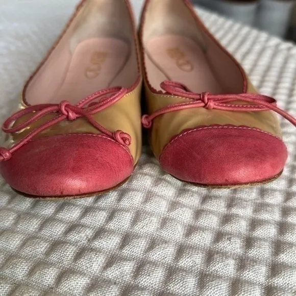 Red Valentino beige and pink ballet flats with bow 36.5 6.5