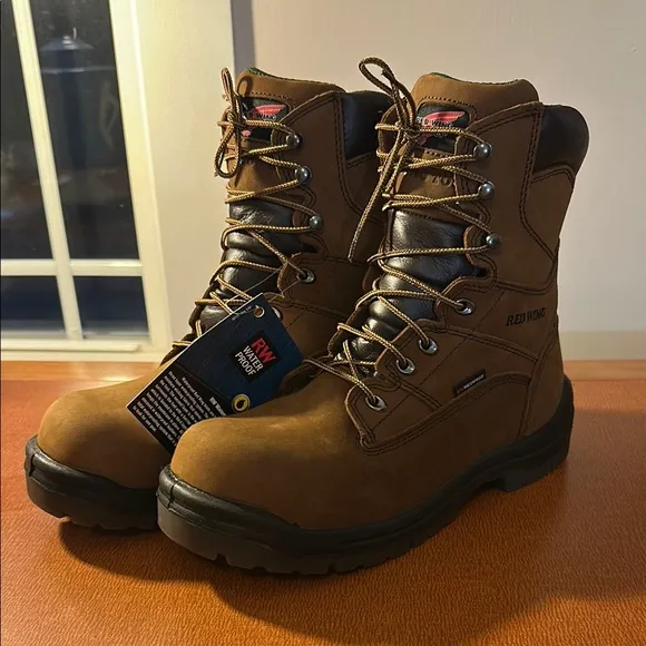 Red Wing Brown Leather Work Boots