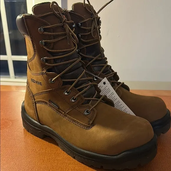 Red Wing Brown Leather Work Boots